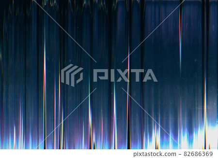 Glitch noise overlay. Dust scratch texture. Distressed LCD screen. Dark neon blue purple black color gradient digital distortion weathered surface with dirt stains. 82686369