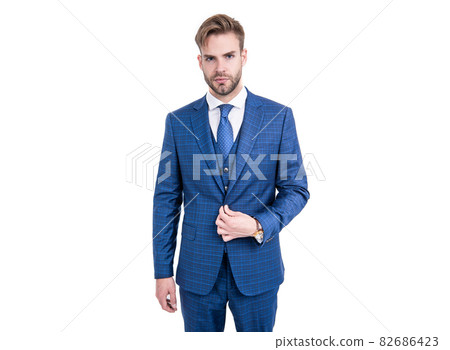 Elegance is key. Elegant man wear suit isolated on white. Business formal style. Classy and elegant 82686423