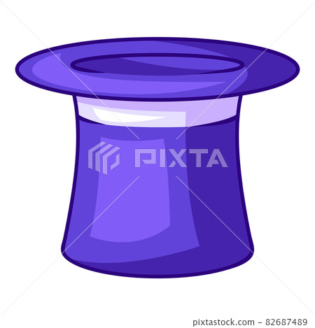 Illustration of cylinder hat. Cartoon stylized picture. 82687489