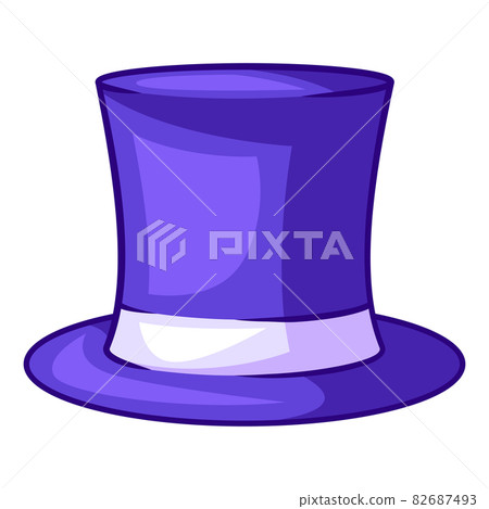 Illustration of cylinder hat. Cartoon stylized picture. Illustration of cylinder hat. Cartoon stylized picture. 82687493