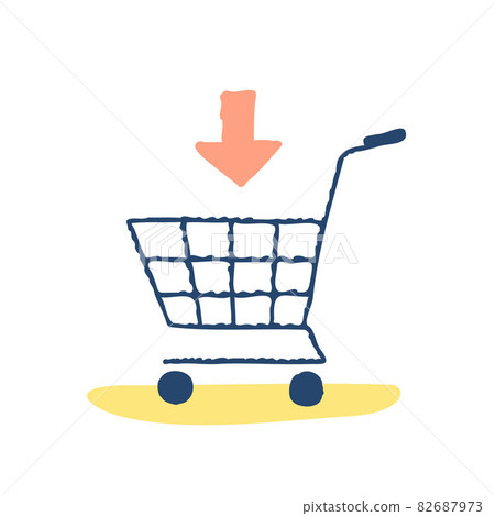 Shopping cart and arrow 82687973