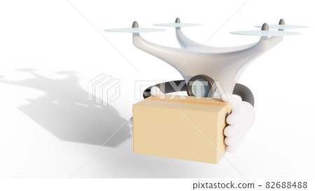 Image of drone carrying luggage Image of future logistics system Unmanned delivery system Automation / labor saving technology 82688488