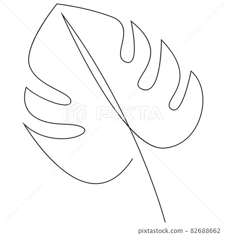 Monstera leaf line art. Contour drawing. Minimalism art. Modern decor. 82688662