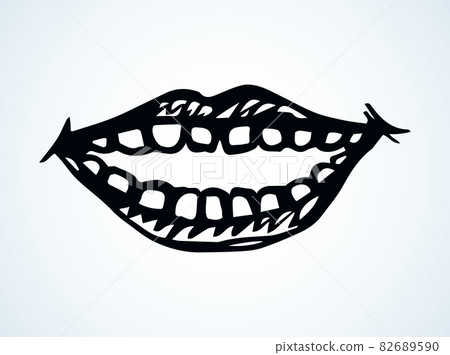 Open mouth with teeth. Vector drawing Open mouth with teeth. Vector drawing 82689590
