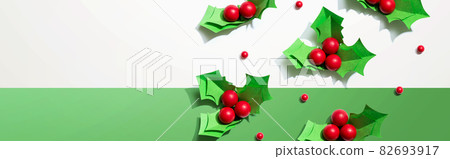 Christmas holly berries - Paper craft Christmas holly berries - Paper craft 82693917