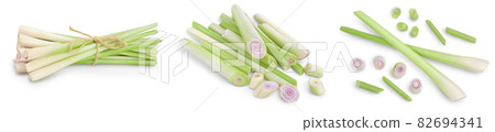Fresh Lemongrass isolated on white background, Set or collection 82694341