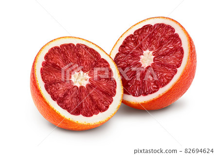Blood red oranges isolated on white background with clipping path and full depth of field Blood red oranges isolated on white background with clipping path and full depth of field 82694624