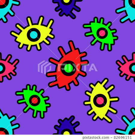 pattern of multicolored abstract eyes. Vector  82696151