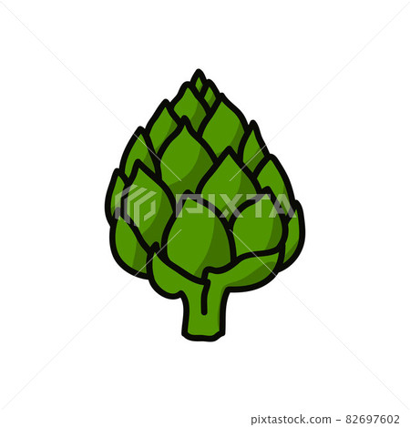 artichoke doodle icon, vector color line illustration artichoke doodle icon, vector color line illustration 82697602