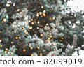 Festive Christmas tree lights abstract background 82699019