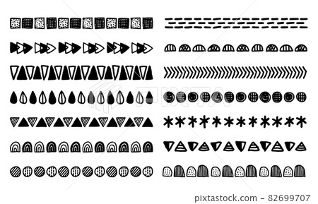 Hand-painted Scandinavian abstract object line material vector illustration set 82699707
