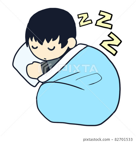 Young person sleeping wrapped in a futon (male 1) Young person sleeping wrapped in a futon (male 1) 82701533