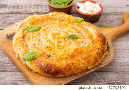 Baked spanakopita with feta and spinach 82702191