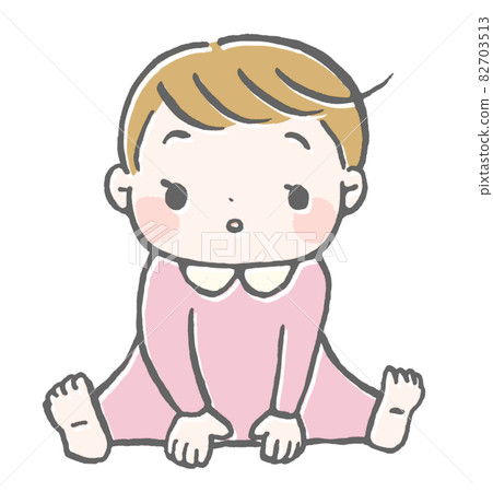 Illustration of a sitting baby - Stock Illustration [82703513] - PIXTA