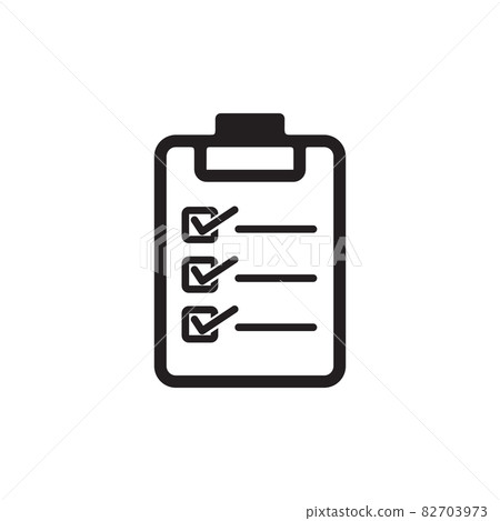Simple black color list agenda icon logo design 82703973