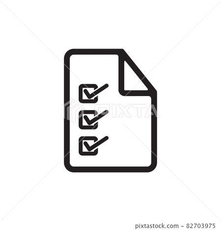 Simple black color list agenda icon logo design 82703975