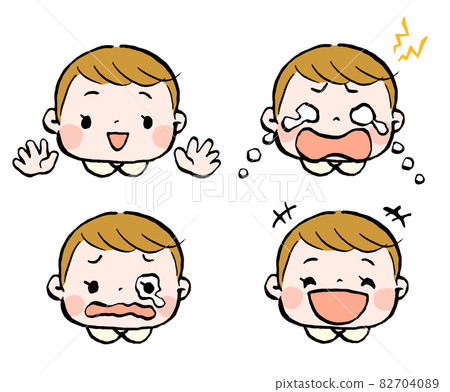 嬰兒情緒面部表情插圖集 82704089