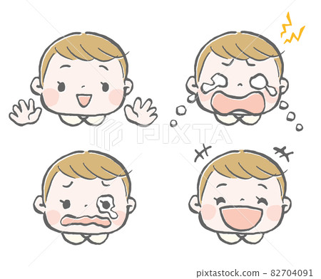 嬰兒情緒面部表情插圖集 82704091