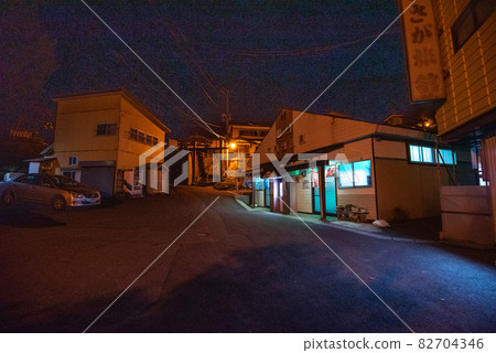 Shimokita Peninsula, Shimofuro Onsen town at night Shimokita Peninsula, Shimofuro Onsen town at night 82704346
