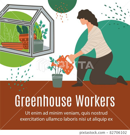 Greenhouse workers, agriculture and gardening Greenhouse workers, agriculture and gardening 82706102