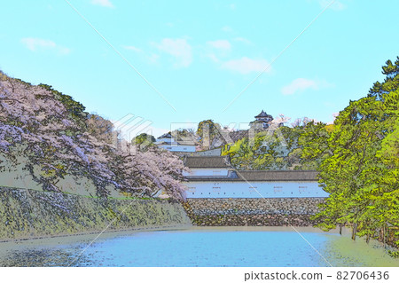 彥根城,城堡塔,Ninomaru Sawaguchi Tamon塔,國寶,櫻花 彥根城,城堡塔,Ninomaru Sawaguchi Tamon塔,國寶,櫻花 82706436