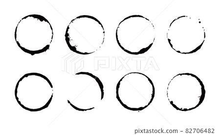 Coffee stain ring set. Vector illustration. Coffee stain ring set. Vector illustration. 82706482