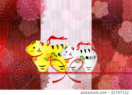 Tiger New Year's card Japanese pattern background 82707112