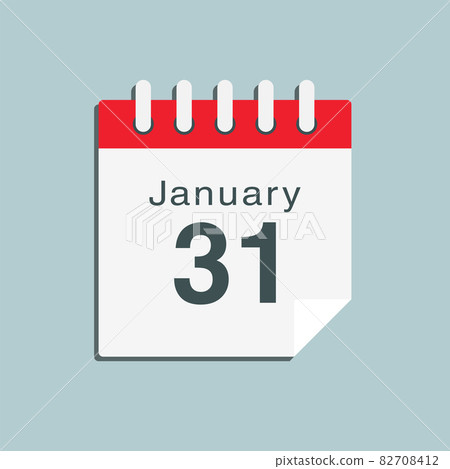 Icon day date 31 January, template calendar page Icon day date 31 January, template calendar page 82708412