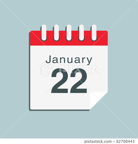 Icon day date 22 January, template calendar page Icon day date 22 January, template calendar page 82708443