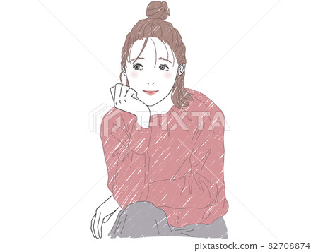 A woman with a cheek 82708874