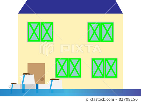 靠沙袋躲過洪水的房子 82709150
