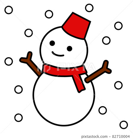 可愛的雪人矢量插畫 82710004