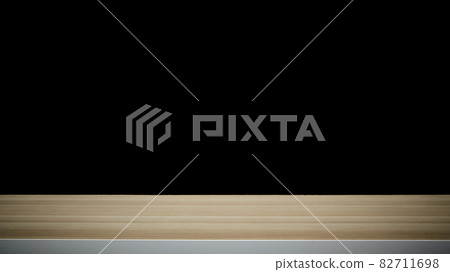 empty wooden table on dark background 82711698