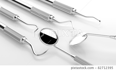 3D rendering of tools used for tartar removal 82712395
