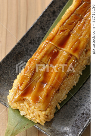 Conger eel placed on bamboo leaves Sushi Conger eel placed on bamboo leaves Sushi 82713156