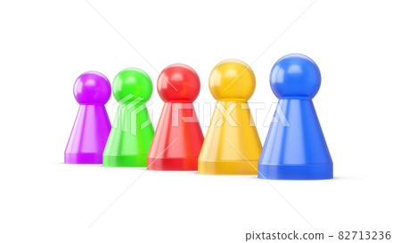 3D Rendering Game figures isolated on white background 82713236