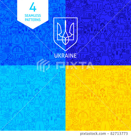Ukraine Line Patterns - Stock Illustration [82713773] - PIXTA