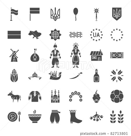 Ukraine Solid Web Icons 82713801