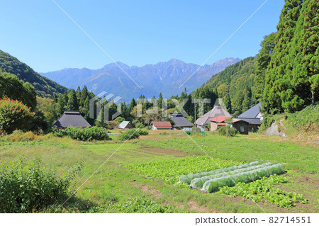 Hakuba Village Autumn Blue Demon Village and the Northern Alps 82714551