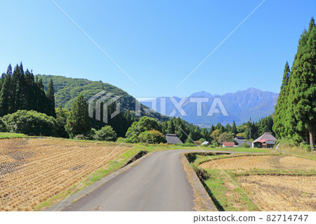 Hakuba Village Aoni Autumn Rice Terraces and the Northern Alps Hakuba Village Aoni Autumn Rice Terraces and the Northern Alps 82714747