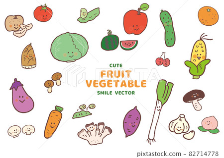 水果和蔬菜插圖包 82714778