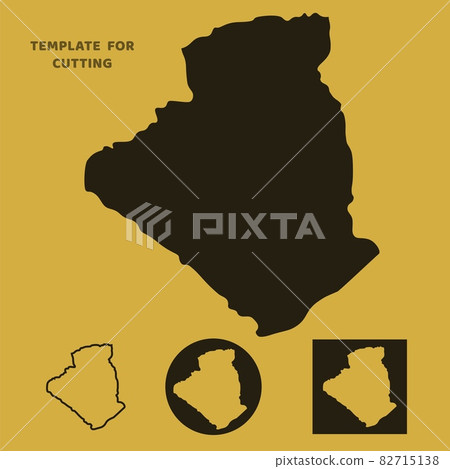 Algeria map Template for laser cutting, wood carving, paper cut. Silhouettes for cutting. Algeria map vector stencil. Algeria map Template for laser cutting, wood carving, paper cut. Silhouettes for cutting. Algeria map vector stencil. 82715138