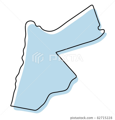 Stylized simple outline map of Jordan icon. Blue sketch map of Jordan vector illustration Stylized simple outline map of Jordan icon. Blue sketch map of Jordan vector illustration 82715228