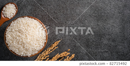 米 原料 生的 白米 頂視圖 raw rice ingredient 白ごはん 米 82715492