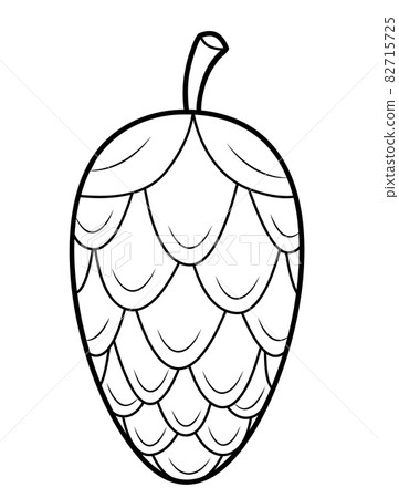 Christmas coloring book or page for kids. Cone black and white vector illustration 82715725