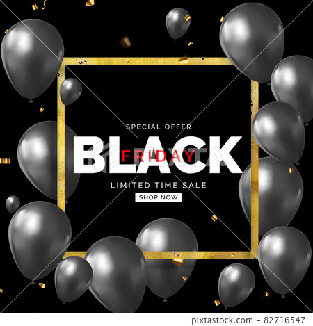 Black Friday Sale Banner Template. Vector Illustration Black Friday Sale Banner Template. Vector Illustration 82716547