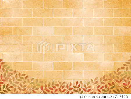 Background material Brick Brick Autumn leaves Dead leaves Wall block Background material Brick Brick Autumn leaves Dead leaves Wall block 82717165