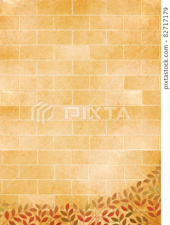 背景材料 磚 磚 秋葉 枯葉 牆塊 82717179
