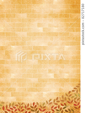 背景材料 磚 磚 秋葉 枯葉 牆塊 背景材料 磚 磚 秋葉 枯葉 牆塊 82717180