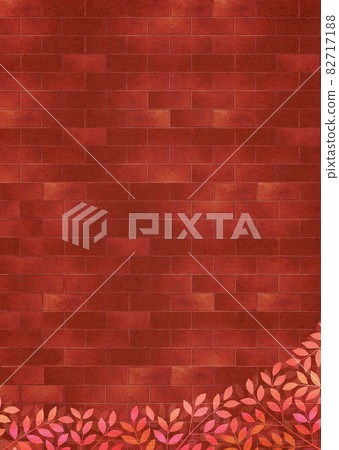 Background material Brick Brick Autumn leaves Dead leaves Wall block 82717188